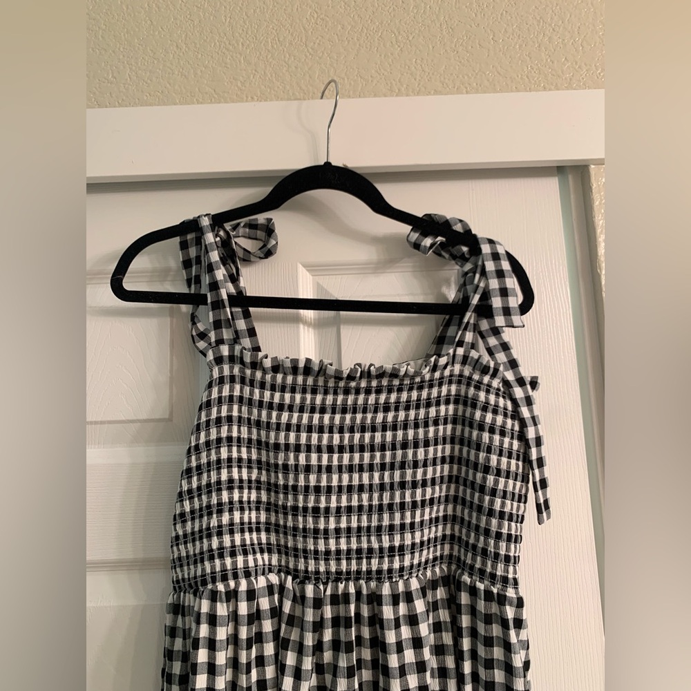 Black and White Gingham Midi Dress - Maternity - Picture 2 of 3